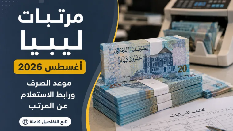 مرتبات ليبيا أغسطس 2026.. موعد الصرف ورابط الاستعلام عن المرتب