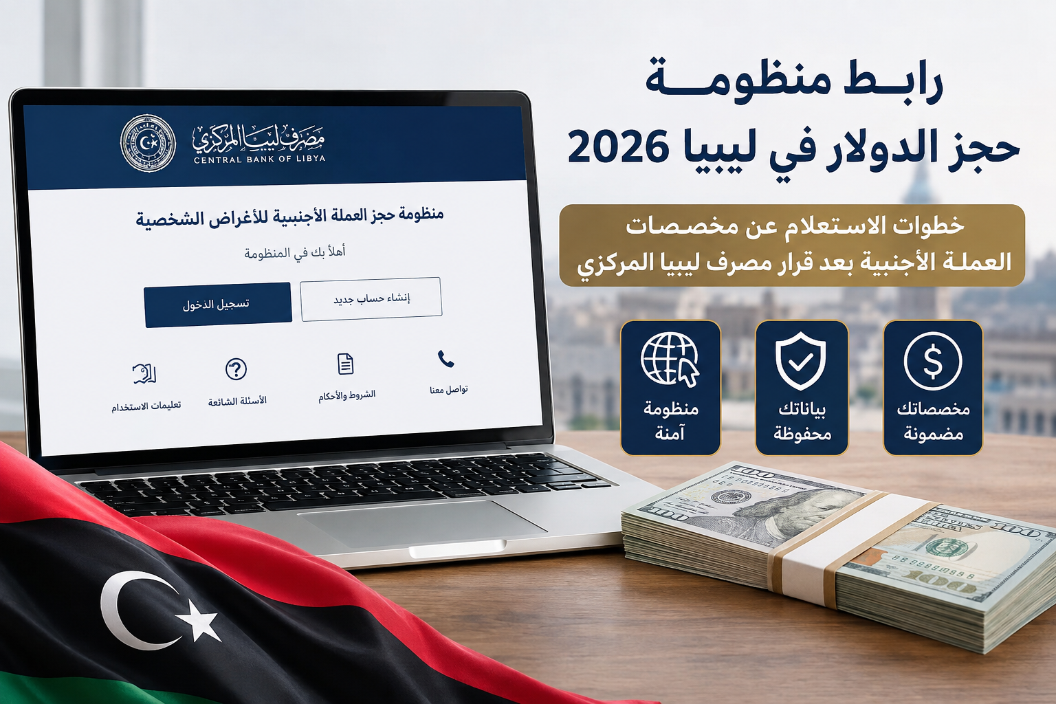 رابط منظومة حجز الدولار في ليبيا 2026.. خطوات الاستعلام عن مخصصات العملة الأجنبية بعد قرار مصرف ليبيا المركزي